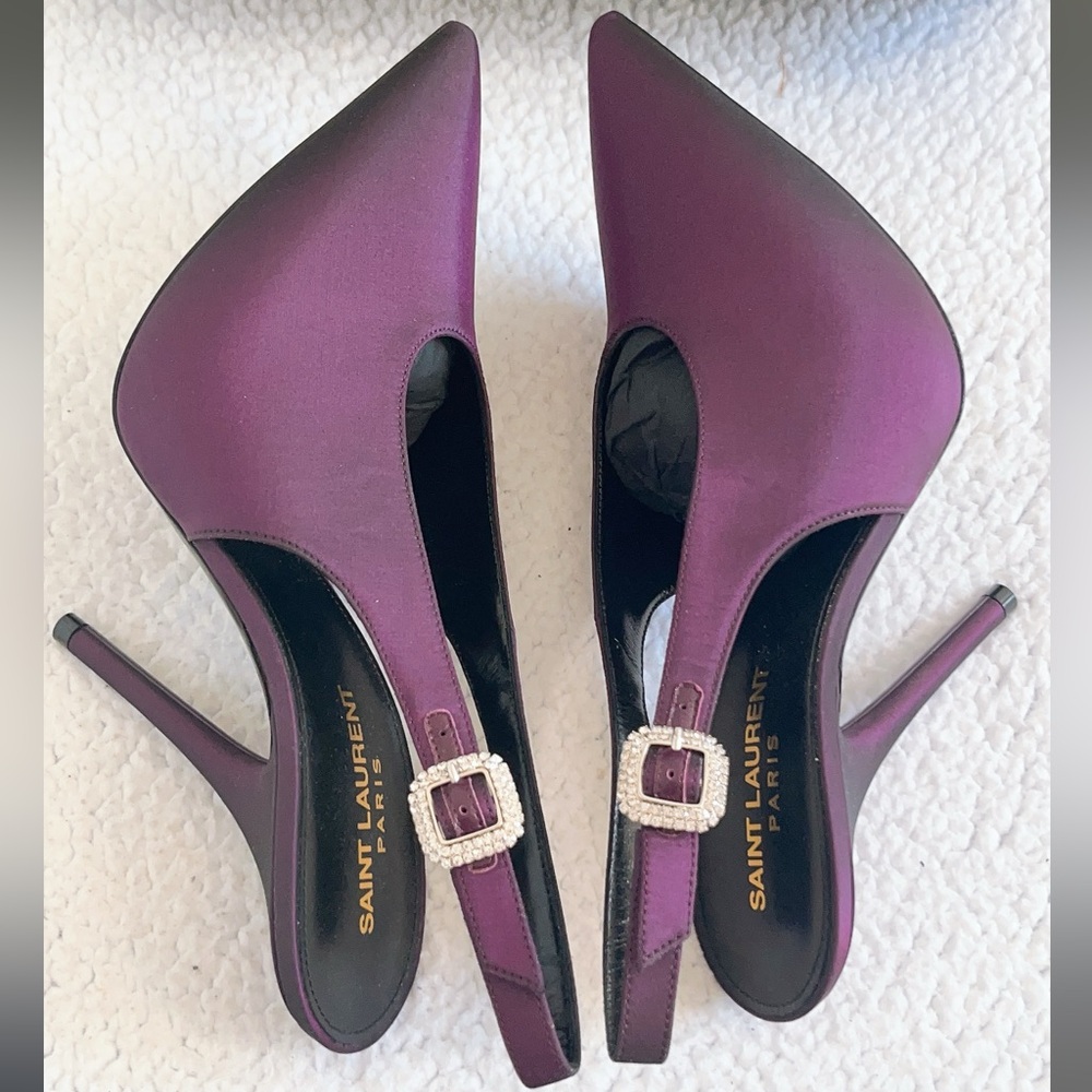 SAINT LAURENT Yasmeen 115 Slingback Pumps - Picture 6 of 16